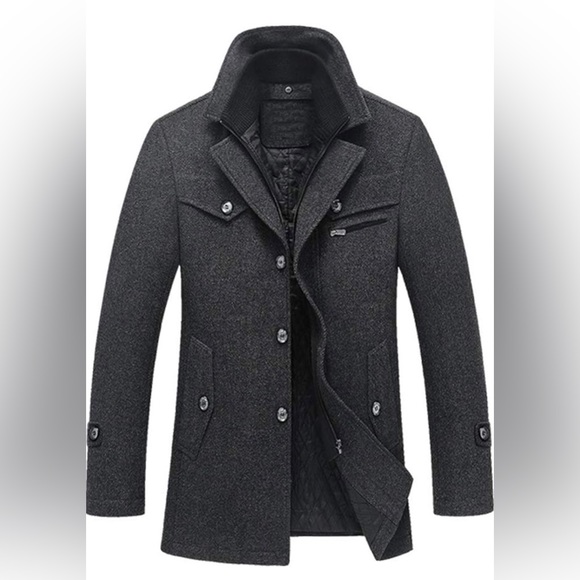 Other - Men's Winter Pea Coat (XL, Dark Gray)